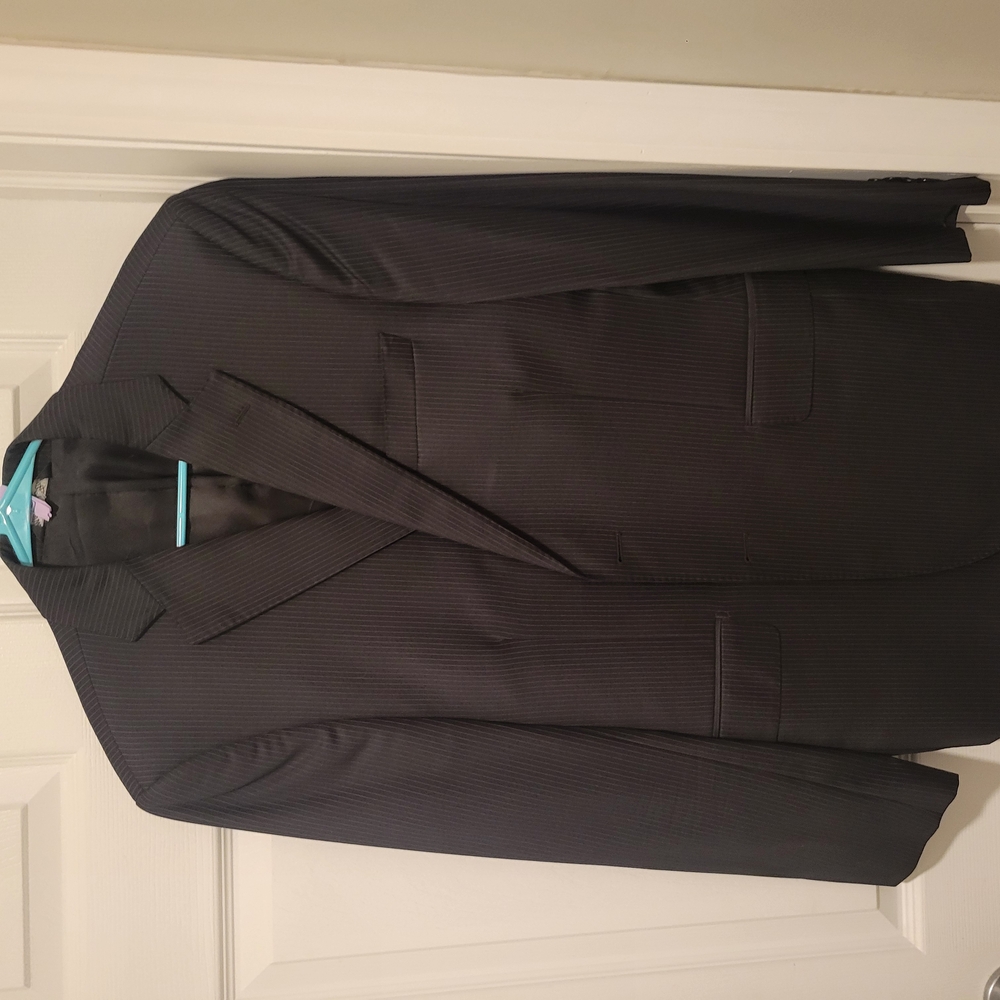 Saks Fifth Avenue Ermenegildo Zegna 40r Black Pinstripe Suit